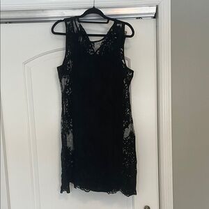 NWT! Karen Kane Black Lace Dress with detached slip size XL